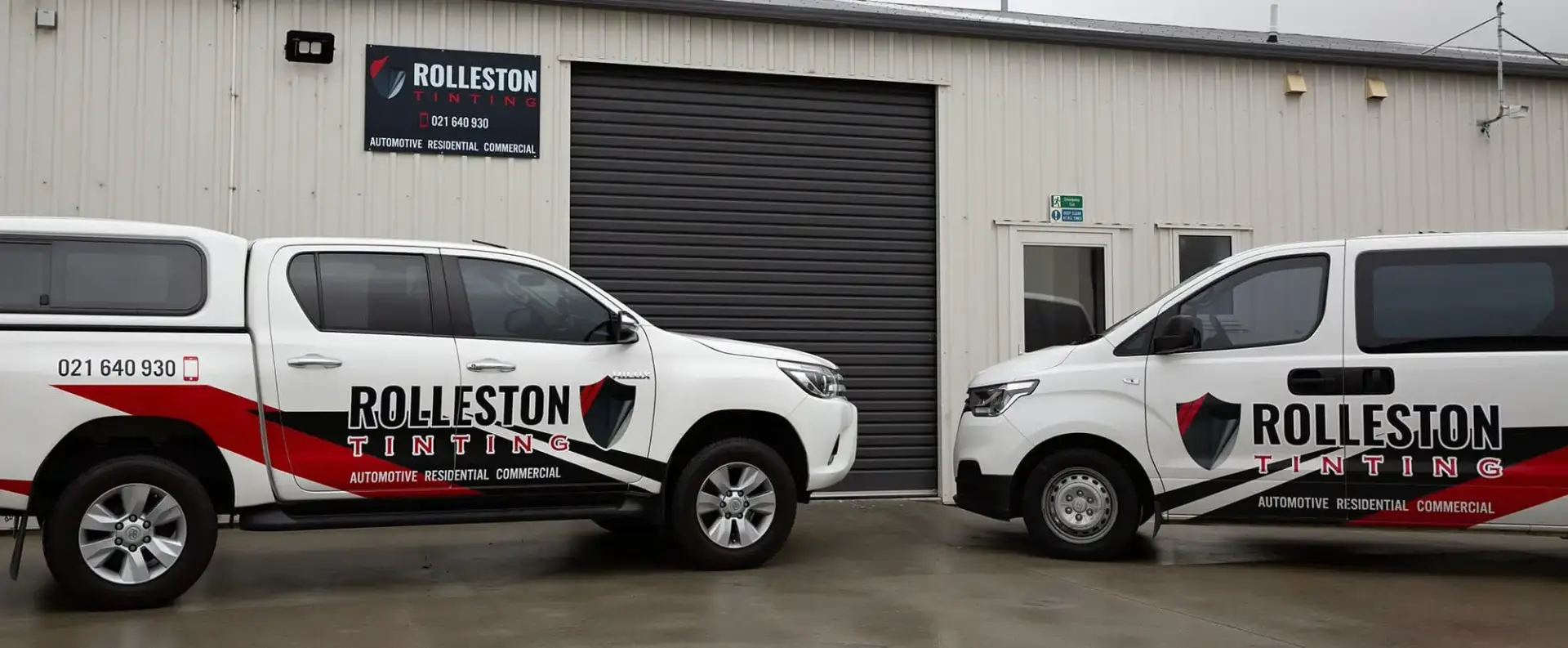 Rolleston Tinting workshop vehicle with professional window tinting in Canterbury